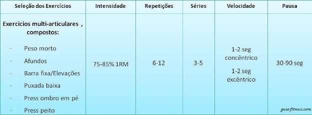 variaveis treino força